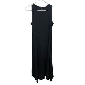 J CREW Women's Size Small High-low maxi dress in Black 100% Cotton